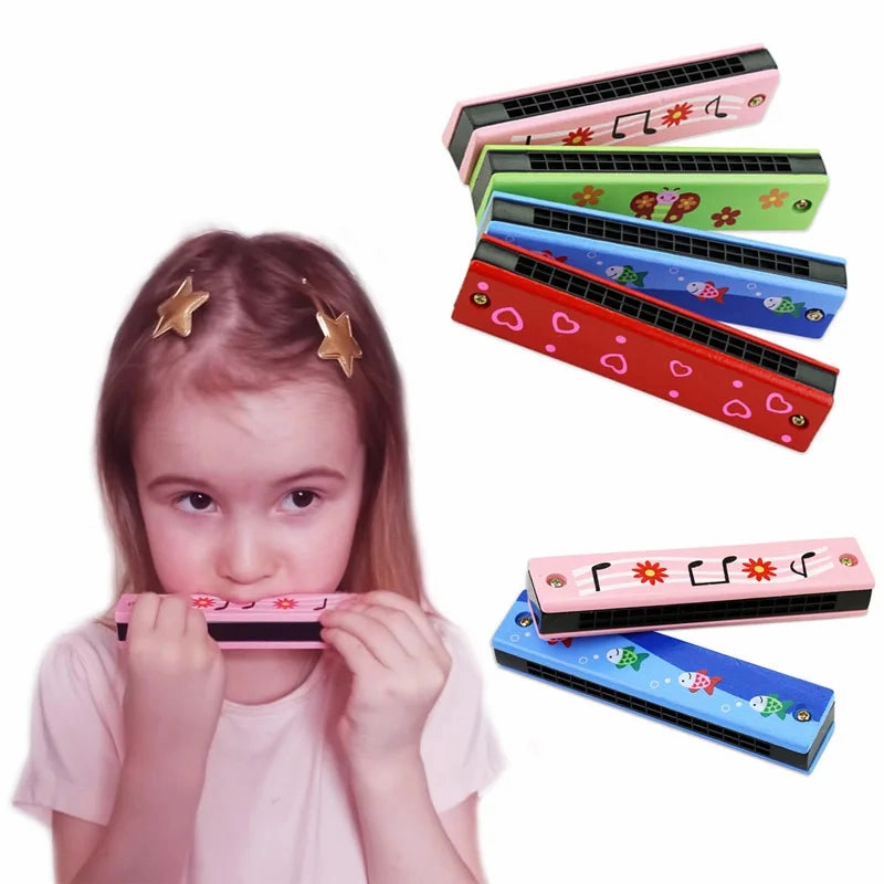 Melody Breeze 16-Hole Harmonica – Kids Cartoon Wind Instrument