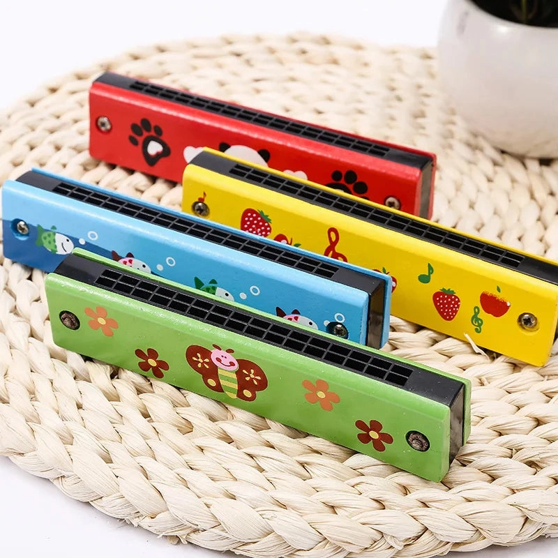Melody Breeze 16-Hole Harmonica – Kids Cartoon Wind Instrument