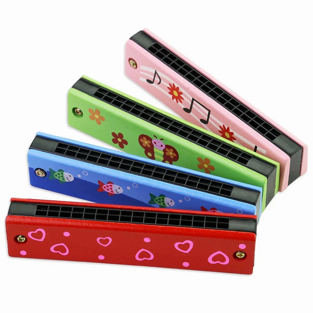 Melody Breeze 16-Hole Harmonica – Kids Cartoon Wind Instrument
