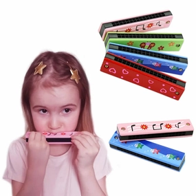 Melody Breeze 16-Hole Harmonica – Kids Cartoon Wind Instrument