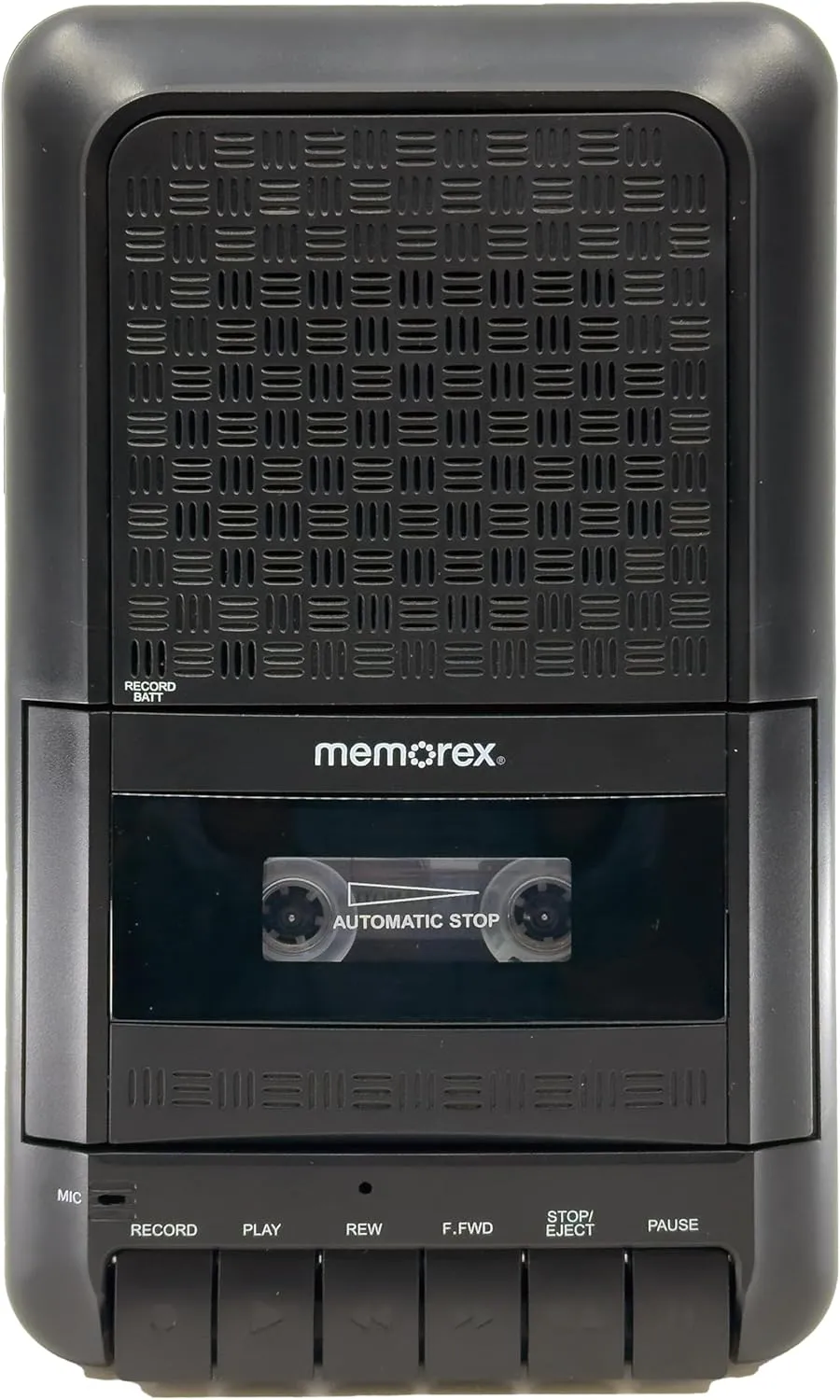 Memorex MX-CR90 Retro Cassette Player/Recorder | One-Touch Recording, Fast Forward/Rewind, Microphone Jack, Headphone Jack | Portable with Carry Handle and AC Adapter | Classic Cassette Tape Recorder