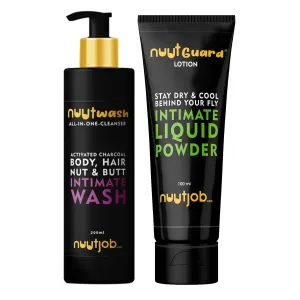 Men Intimate Wash & Hygiene 300ml Combo pack | Intimate and Hygiene Wash  Intimate Liquid Powder with Plant Extracts| Paraben Free | Prevents Wetness, Irritation, Itching and Bad Smell