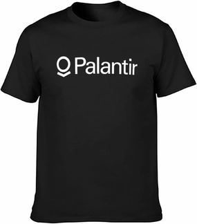 Men's Cotton Shirt Palantir Big Data Analytics Stock Investor Trader Pure Cotton is More Hygroscopic Black