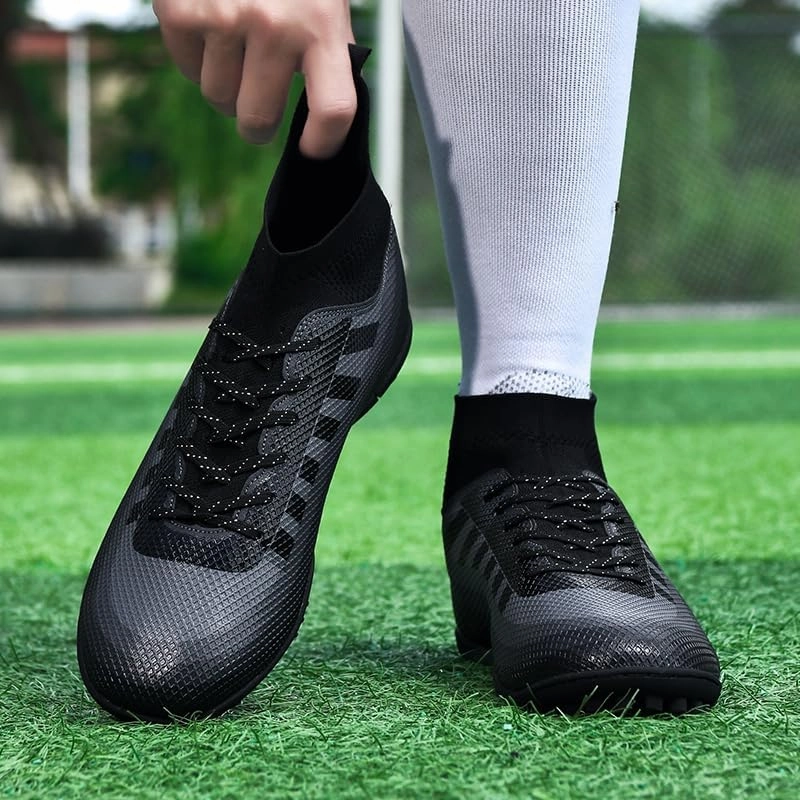 Men's Soccer Cleats Football Shoes High-Tops Non-Slip Spikes Indoor Outdoor Firm Ground Turf Sports Athletic Combat Boots Shoes Size 4.5-12