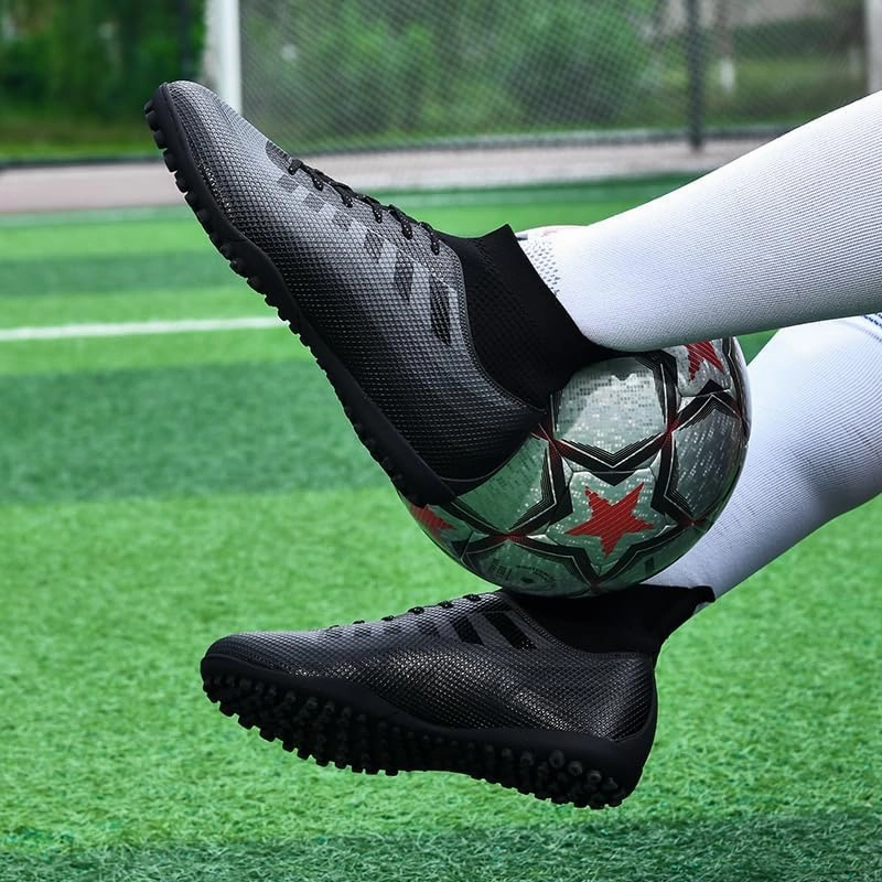 Men's Soccer Cleats Football Shoes High-Tops Non-Slip Spikes Indoor Outdoor Firm Ground Turf Sports Athletic Combat Boots Shoes Size 4.5-12