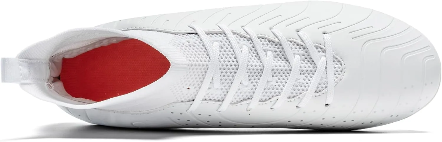 Men's Women's Soccer Shoes High-Tops Lace-Up Non-Slip Spikes Outdoor Sports Athletic Football Cleats