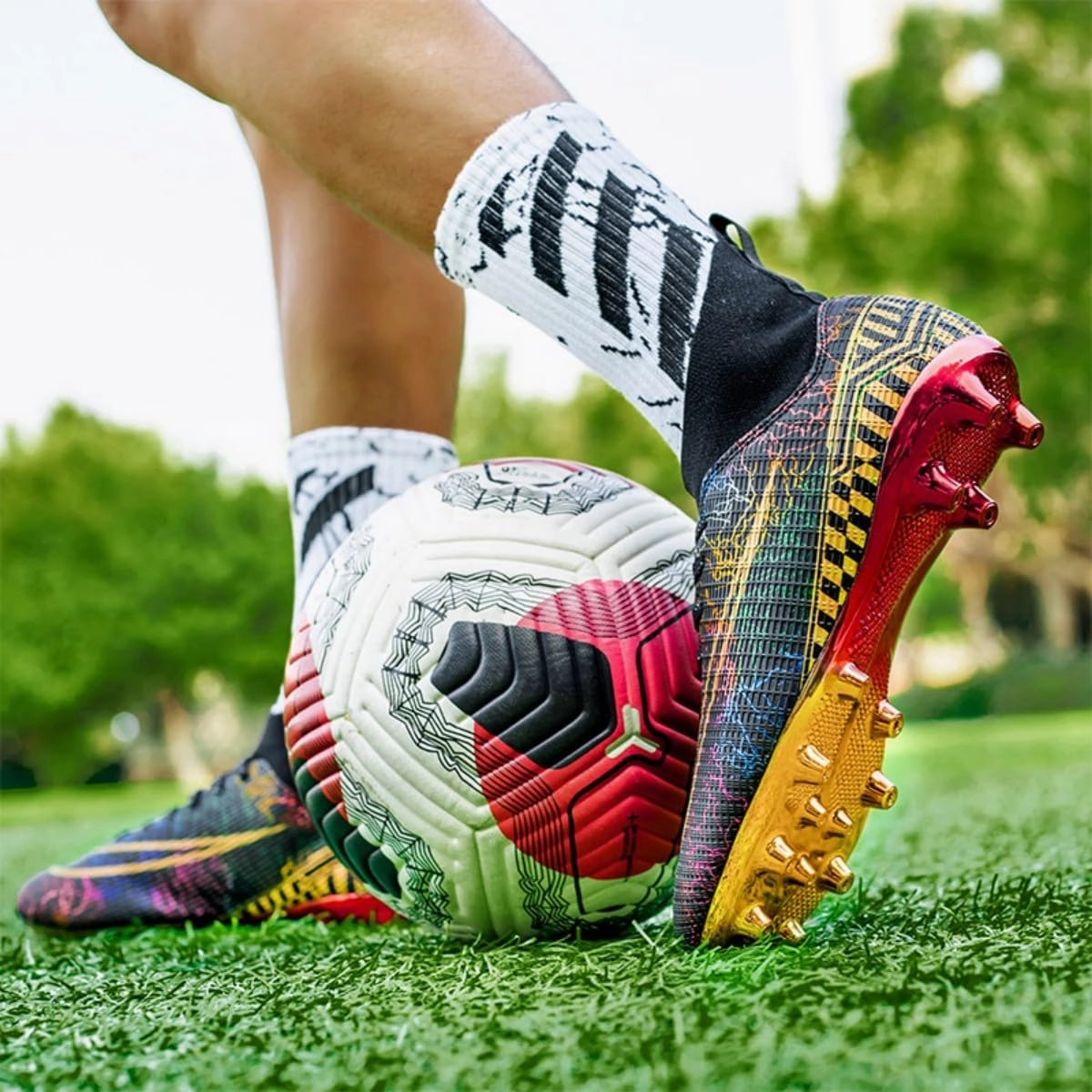 Mens Football Cleats Soccer Shoes: Turf Grip Design for Daily Training Game Day for Mens Womens