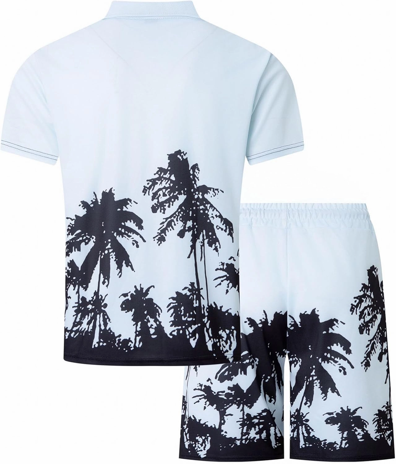 Mens Gym Sets 2 Piece Outfits Hawaiian Outfits For Men Workout Short Sleeve Zip Polo Sweatsuit For Men Mens Romper