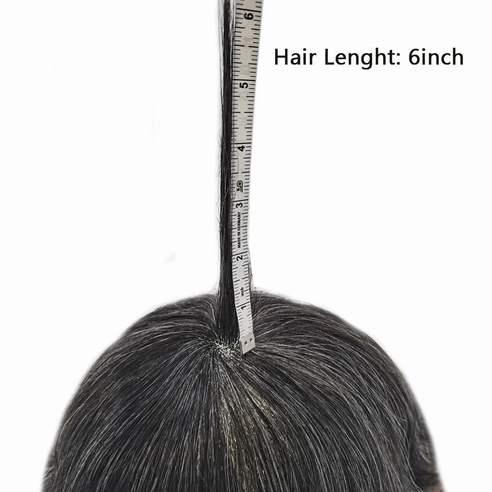 Mens Toupee Hair System For Men Hairpiece Fine Monofilament Toupee For Mens Hair System French Lace Front 8x10 110% light to Medium density#1B30 1B# OFF BLACK 30% GREY