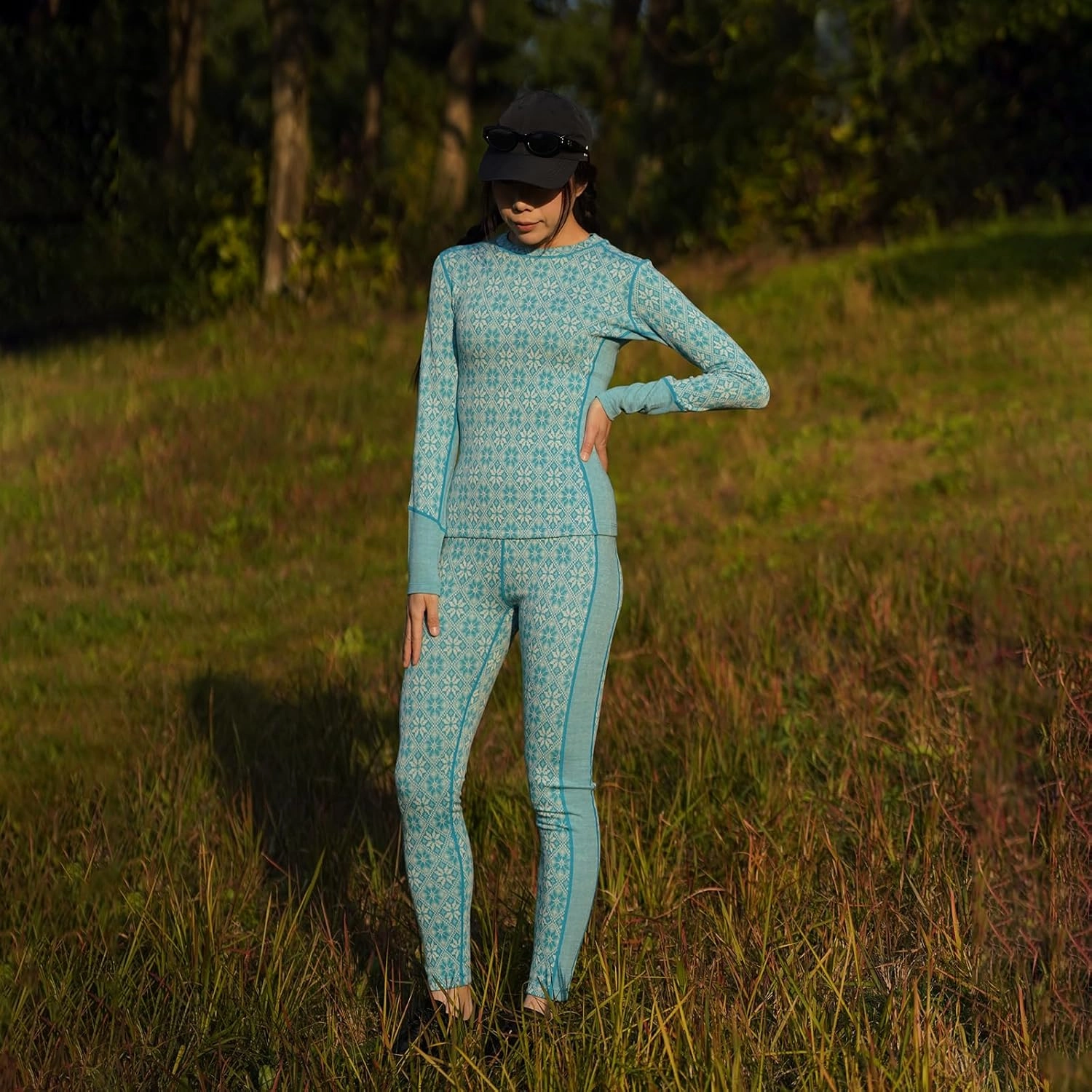 Merino Wool Base Layer Set for Women 100% Merino Wool Thermal Underwear Set