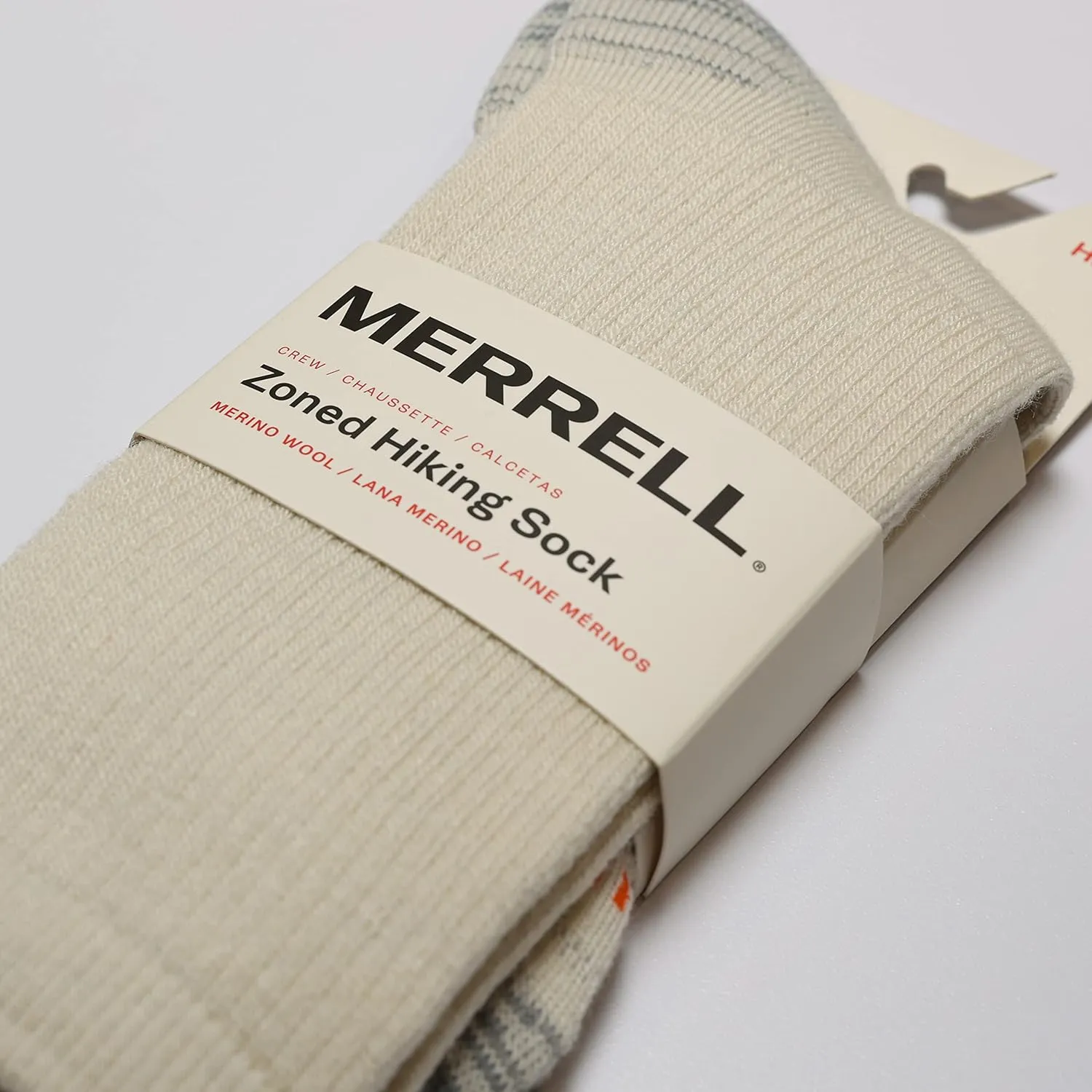 Merrell Men's and Women's Zoned Cushioned Wool Hiking Crew Socks-1 Pair Pack-Breathable Arch Support