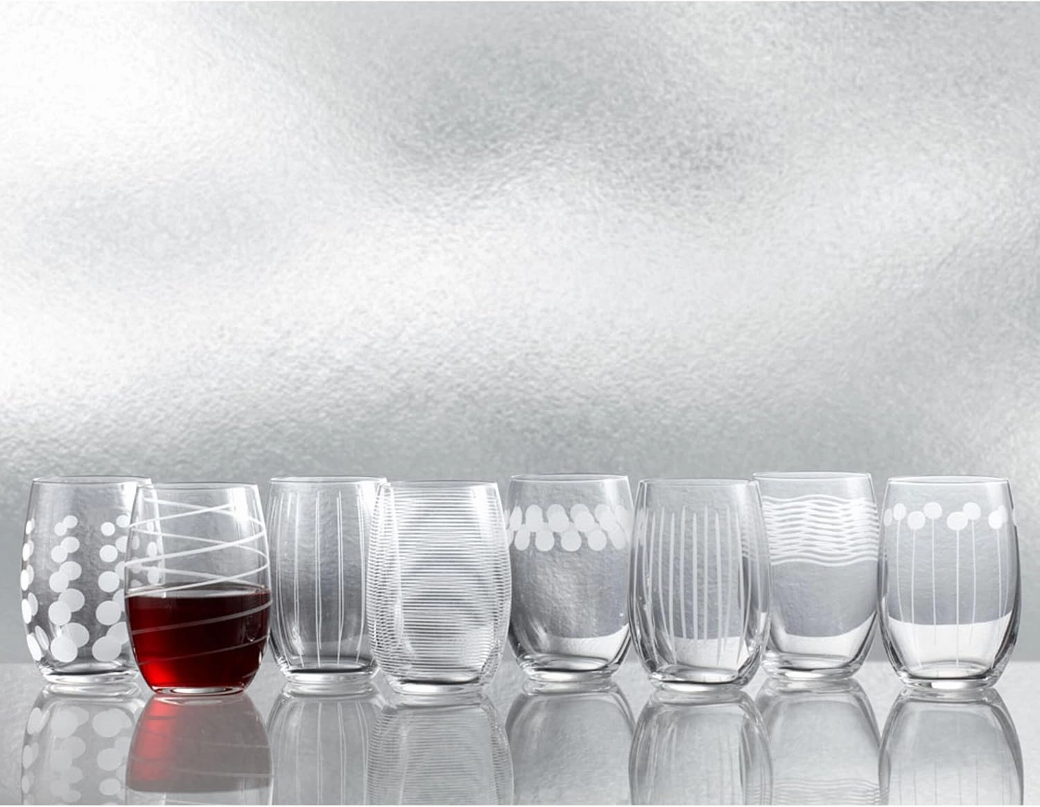Mikasa Cheers Stemless Wine Glass, 17-Ounce, Set of 8, Clear (5164307)