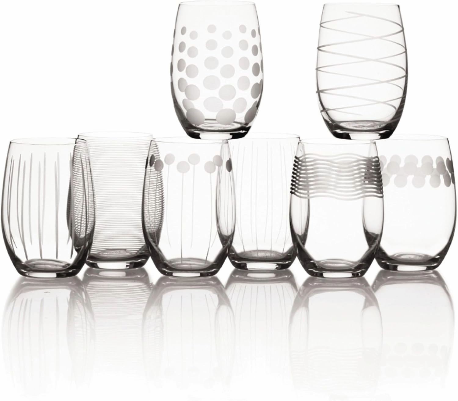 Mikasa Cheers Stemless Wine Glass, 17-Ounce, Set of 8, Clear (5164307)