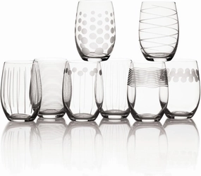 Mikasa Cheers Stemless Wine Glass, 17-Ounce, Set of 8, Clear (5164307)