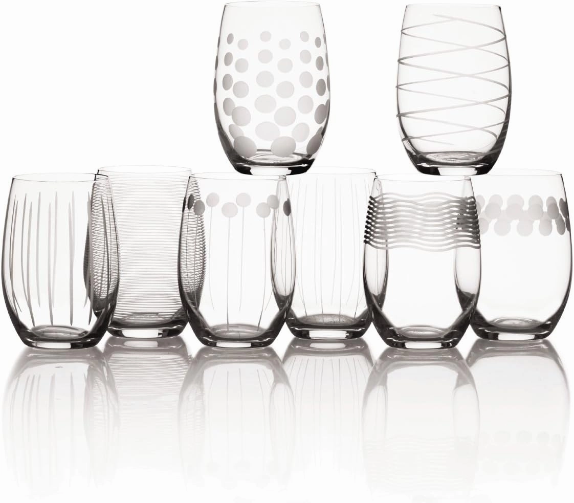 Mikasa Cheers Stemless Wine Glass, 17-Ounce, Set of 8, Clear (5164307)