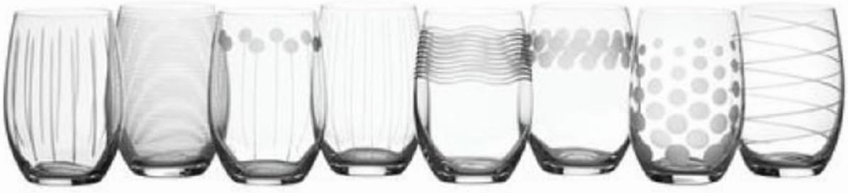 Mikasa Cheers Stemless Wine Glass, 17-Ounce, Set of 8, Clear (5164307)