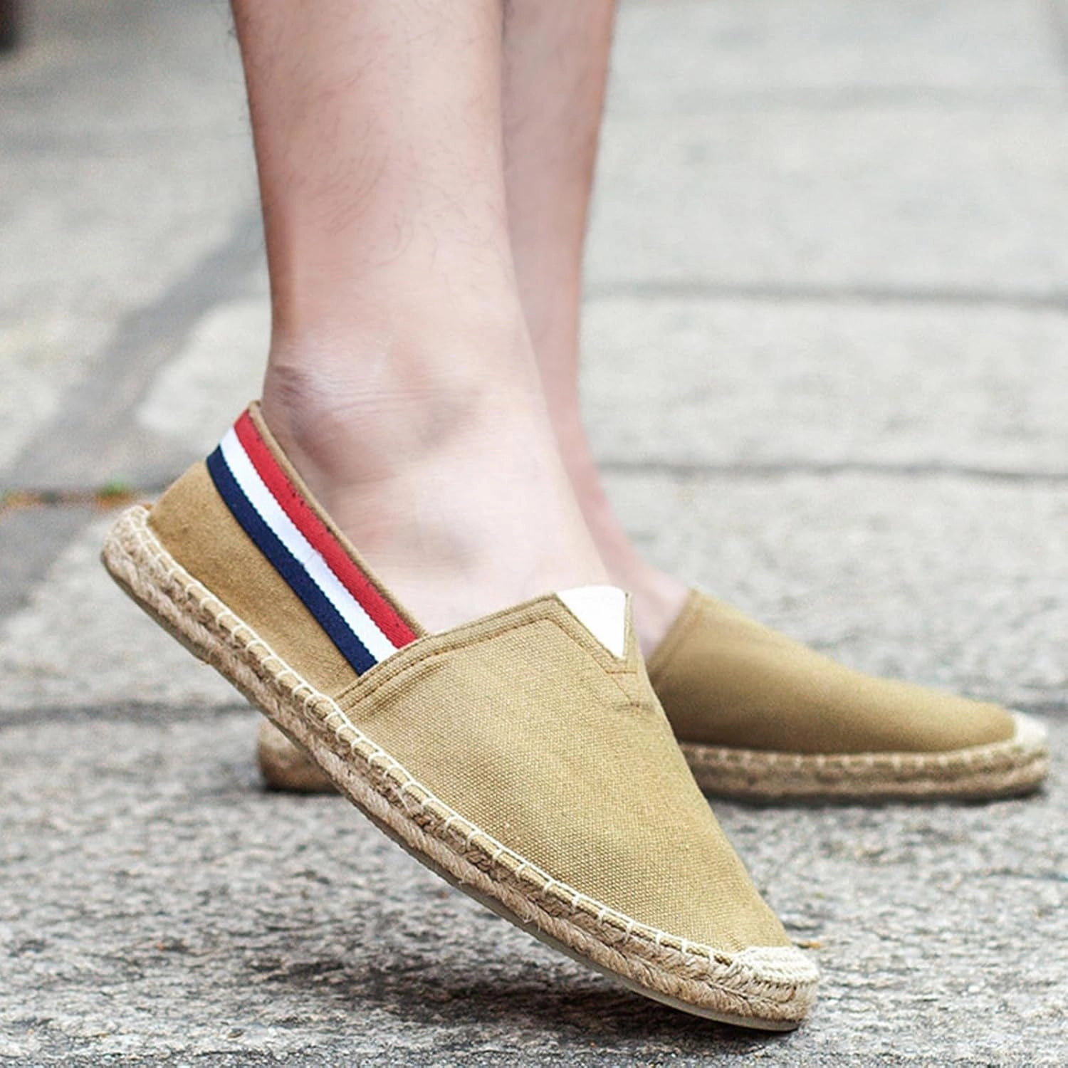 MILDSEVEN Handmade Casual Canvas Shoes for Men, Pull On Soft Loafers, Classical Chinese Breathable Casual Shoes