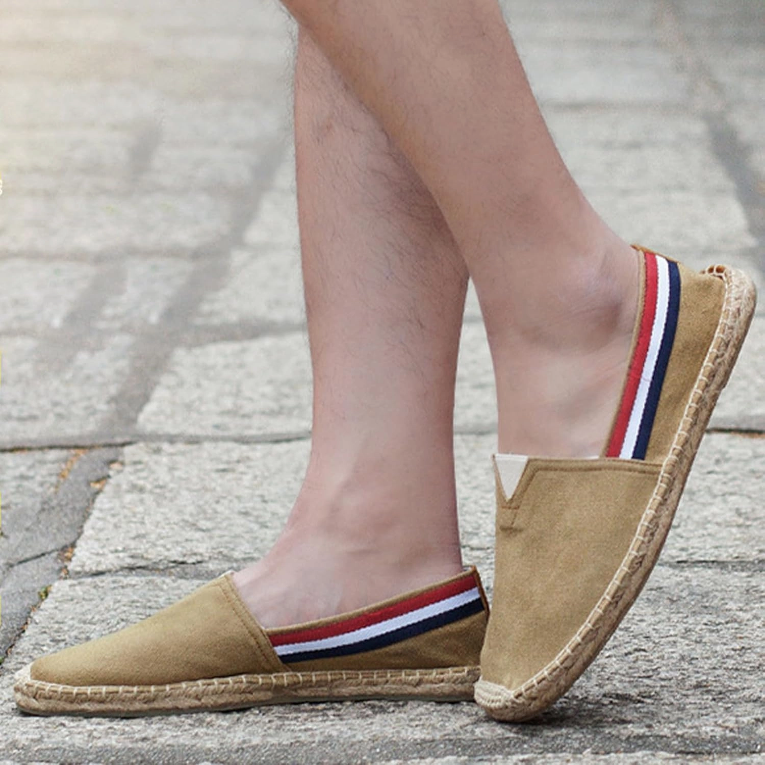 MILDSEVEN Handmade Casual Canvas Shoes for Men, Pull On Soft Loafers, Classical Chinese Breathable Casual Shoes