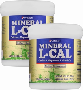 Mineral L-Cal, Calcium with Vitamin D3 In Ball Format, Enriched with Magnesium and Minerals, Water Soluble and Fast Absorbing, Calcium Magnesium D3 Supplement, 3,600 Balls & 360g per Bottle, Pack of 2