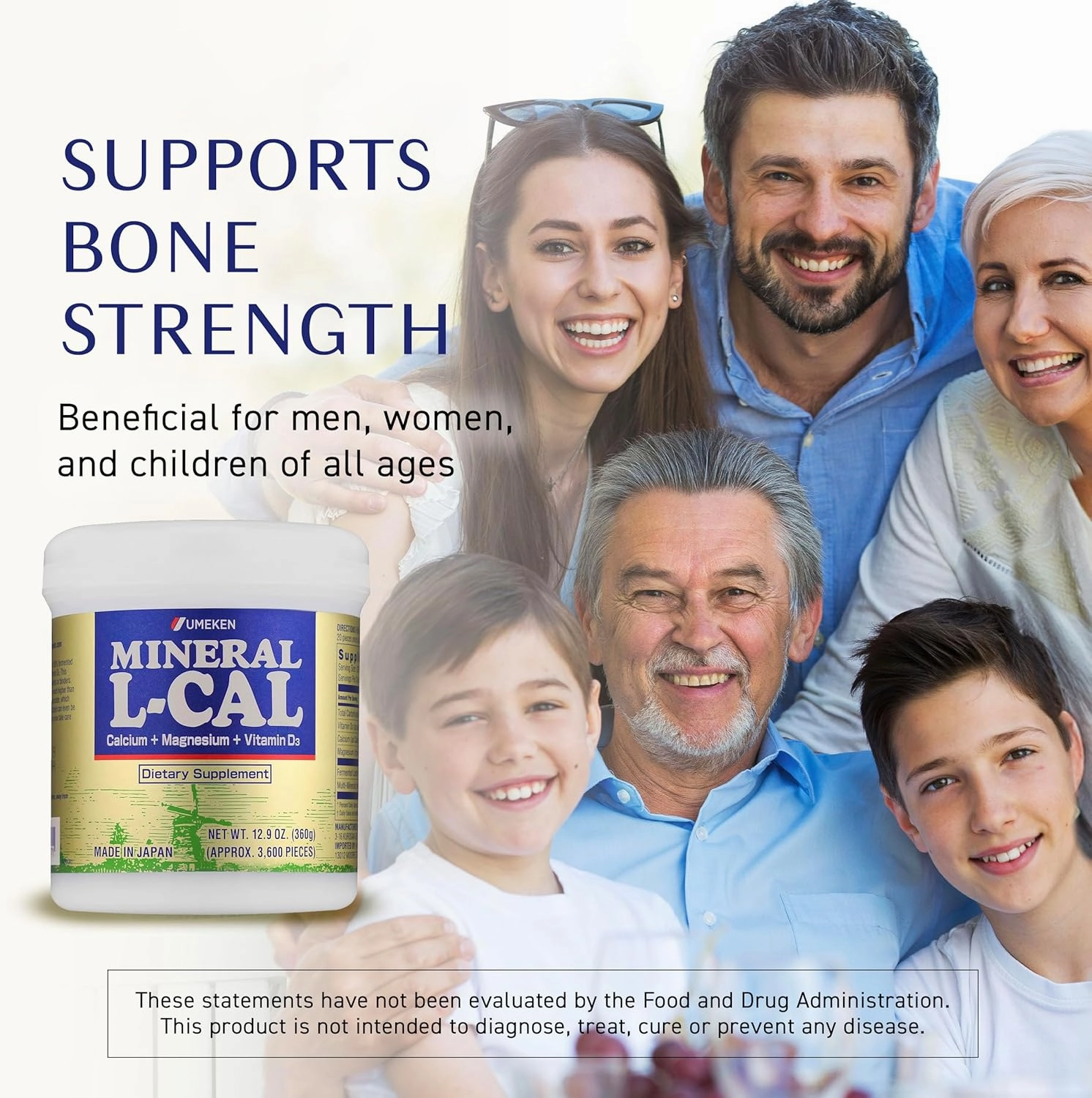 Mineral L-Cal, Calcium with Vitamin D3 In Ball Format, Enriched with Magnesium and Minerals, Water Soluble and Fast Absorbing, Calcium Magnesium D3 Supplement, 3,600 Balls & 360g per Bottle, Pack of 2