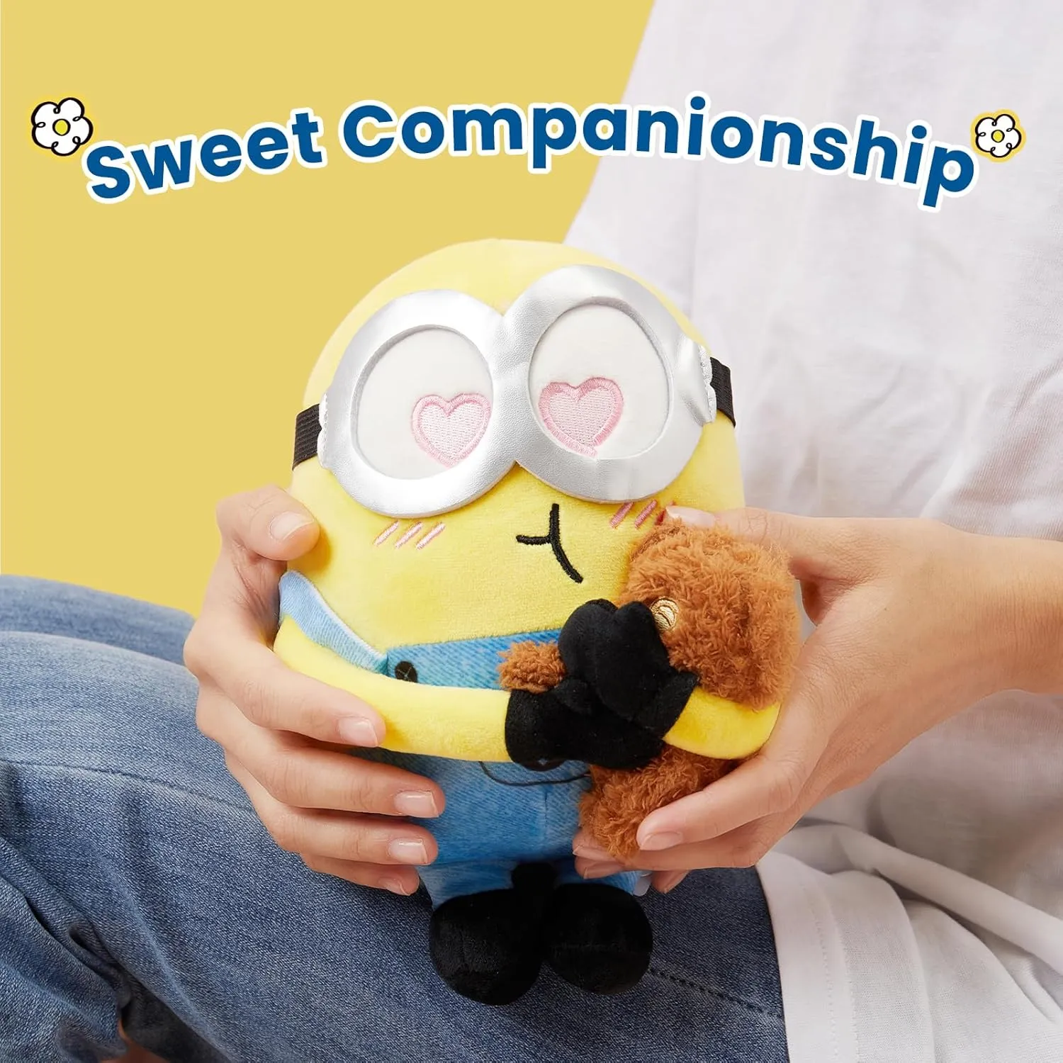 MINISO 8" Minions Stuffed Animals Plush Toys, Cute Sleeping Bedding Stuffed Animals Kawaii Plushies Pillow for Kids (Bob Tim)
