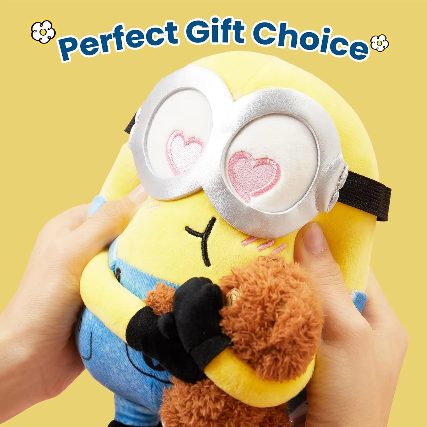 MINISO 8" Minions Stuffed Animals Plush Toys, Cute Sleeping Bedding Stuffed Animals Kawaii Plushies Pillow for Kids (Bob Tim)