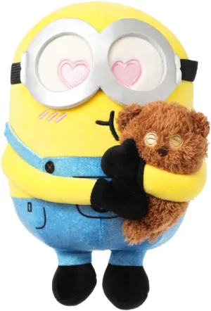 MINISO 8" Minions Stuffed Animals Plush Toys, Cute Sleeping Bedding Stuffed Animals Kawaii Plushies Pillow for Kids (Bob Tim)