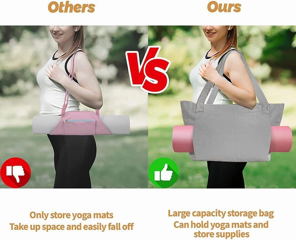 MiOYOOW Yoga Bag with Yoga Mat Holder, Portable Shoulder Gym Bag, Exercise Handbag for Gym, Yoga, Travel, Beach, Daily Use