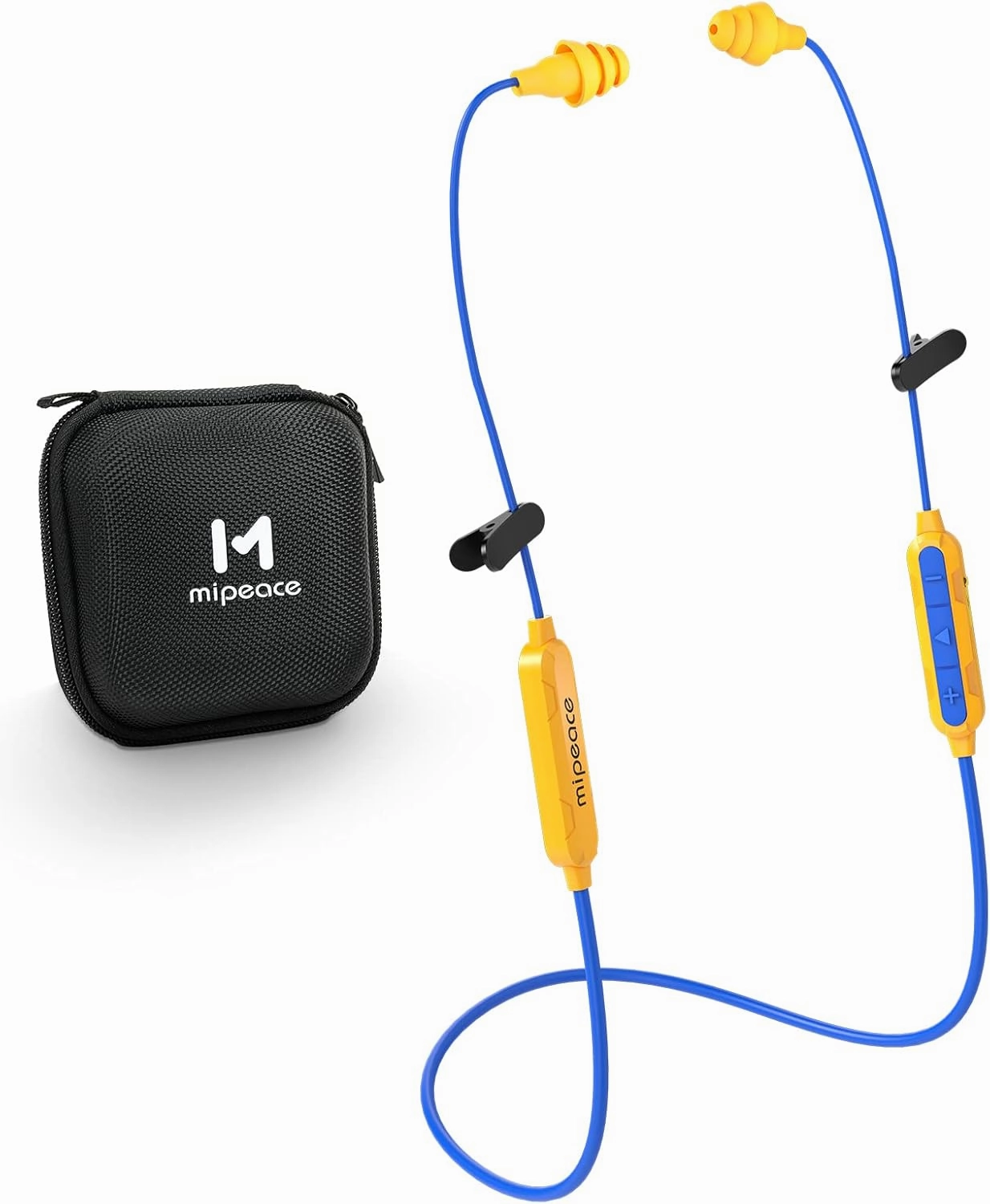 MIPEACE Bluetooth Work Earplugs Headphone,Wireless in-Ear Noise Isolating Earbuds,29dB Noise Reduction Headphone with Control,19  Hours Battery for Lawn Mowing Safety Industrial Construction(Yellow)