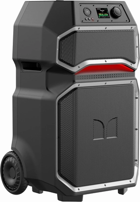 Monster Rockin' Roller X Indoor/Outdoor Portable Bluetooth Speaker | Powerful 1000W, 15” Subwoofer | All Terrain Wheels, Weather Resistant, Dual Mic & Guitar Inputs, TWS Pairing, App Control