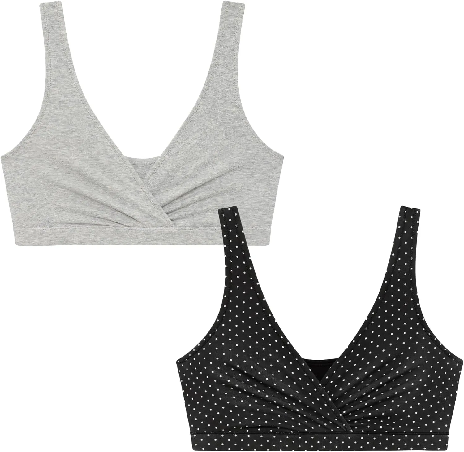 Motherhood Maternity Women's Soft Cotton Spandex Wrap Front Maternity & Nursing Sleep Bralette Bra S-3x