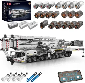 Mould King 17007 Large Crane Building Set, Heavy Duty Crane Building Kits for Adults, APP/Remote Control Construction Vehicle Block Set, 8506 Pieces