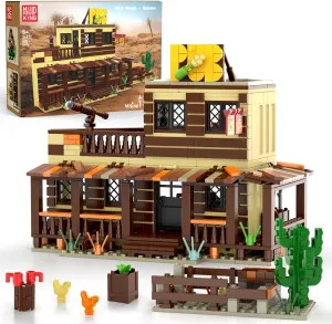 Mould King Wild West Architecture Building-Bricks Set, Mini Western-Saloon Modular Buildings Toys Model Kits for Adult, Ideas House Office Room Decor Gifts for Kids Girls Boys 8 (800 PCS)