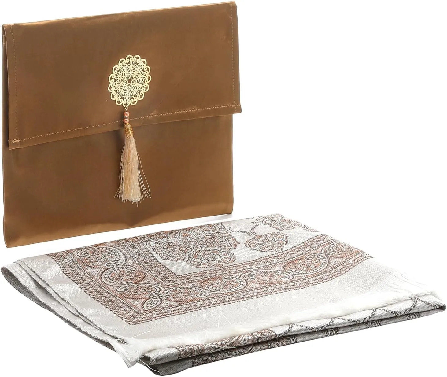 Muslim Prayer Rug and Beads with Portable Bag, Muslim Gifts for Women Men, Janamaz, Sajadah, Soft Mat Islam Gifts Set, Turkish Sajadah for Ramadan, Eid, Hajj, Travel, Pray