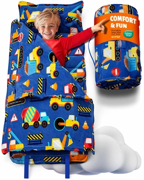Nap Mats for Preschool Ages 3-5 | Soft & Non-Toxic Fabric | Nap Mat for Toddlers | Toddler Nap mats for Daycare | Kindergarten Nap Mat | Toddler Nap Mat | Construction Kids Nap Mat