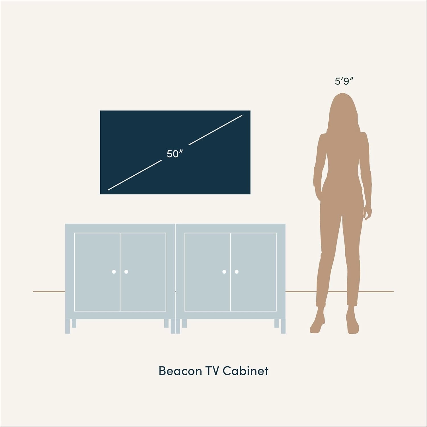Nathan James Beacon Boho Accent Cabinet with Doors, TV Stand with Adjustable Interior Shelf and Seagrass Accent, Dark Brown, Set of 2