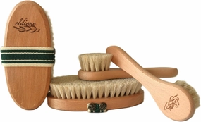 Natural Horsehair Body Care Brush, Facial Care Brush, Heel Stone and Pouch Gifted 2 Massage Set Rejuvenating Firming Peeling Natural Personal Set 4 Pcs