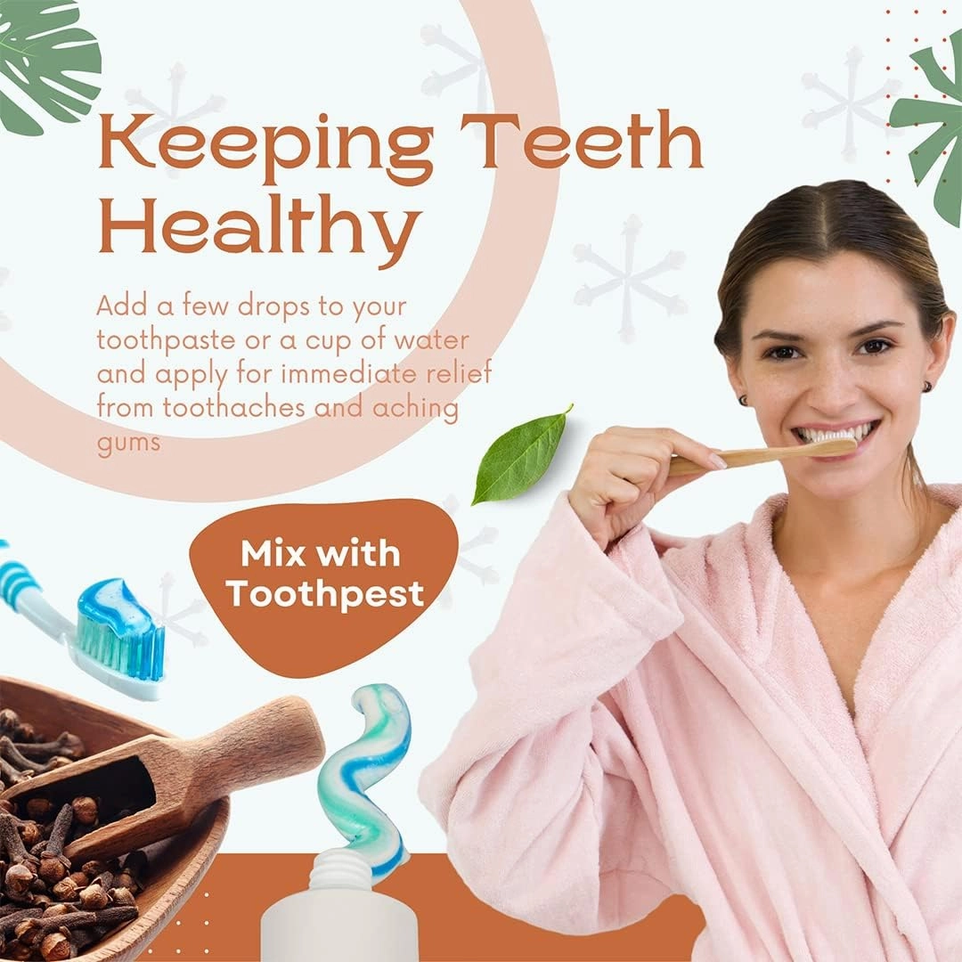 Natural Riches Pure Clove Essential Oil 4 Fl Oz, Therapeutic Grade for Tooth Ache Soothes Sore Muscles Clove Bud Oil Essential Oil for Teeth, Gums, Toothache, Skin Use and Hair Care.