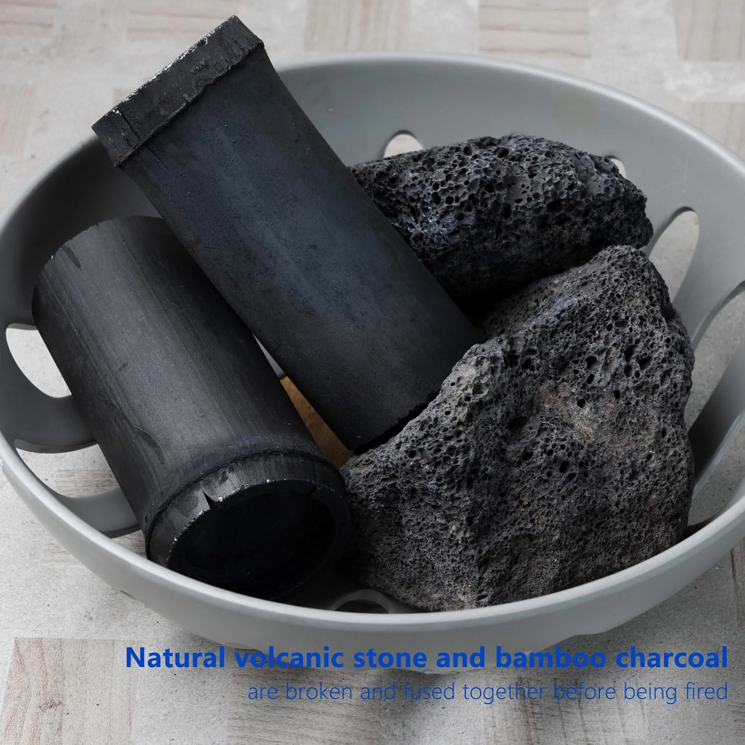 Natural Volcanic Pumice Stone for Feet & Hands. Foot Scrubber for Dead Skin Remover & Deep Cleansing, Cone Shape Stone for Hard-to-Reach Areas Corn Removal, 2 Pieces with Bamboo Charcoal