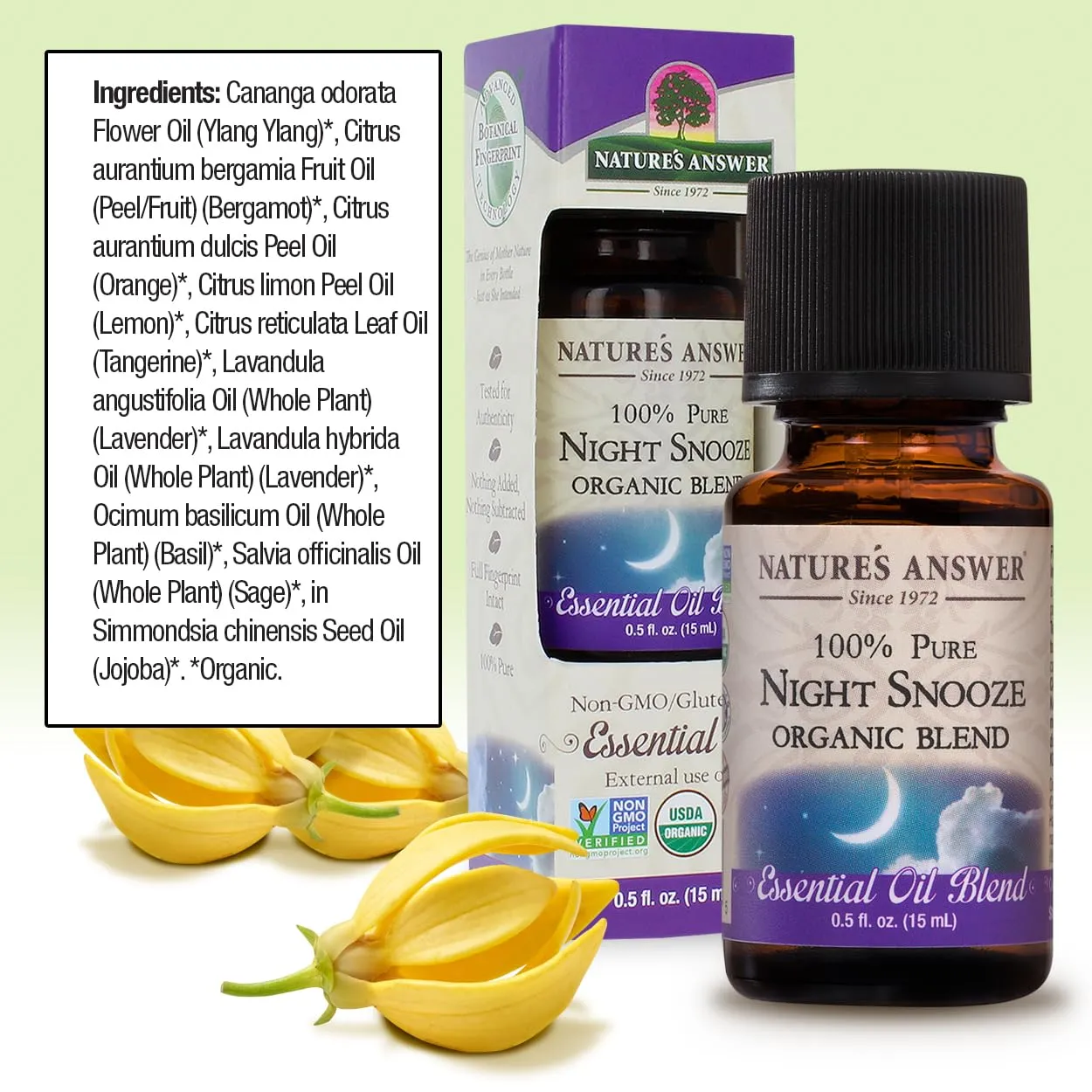 Nature's Answer 100% Pure Organic Essential Oil Blend, 0.5-Ounce, Night Snooze