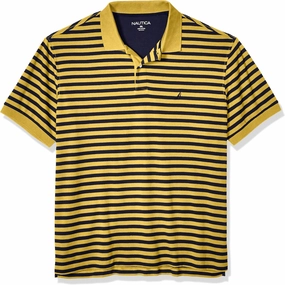 Nautica Men's Classic Fit 100% Cotton Soft Short Sleeve Stripe Polo Shirt