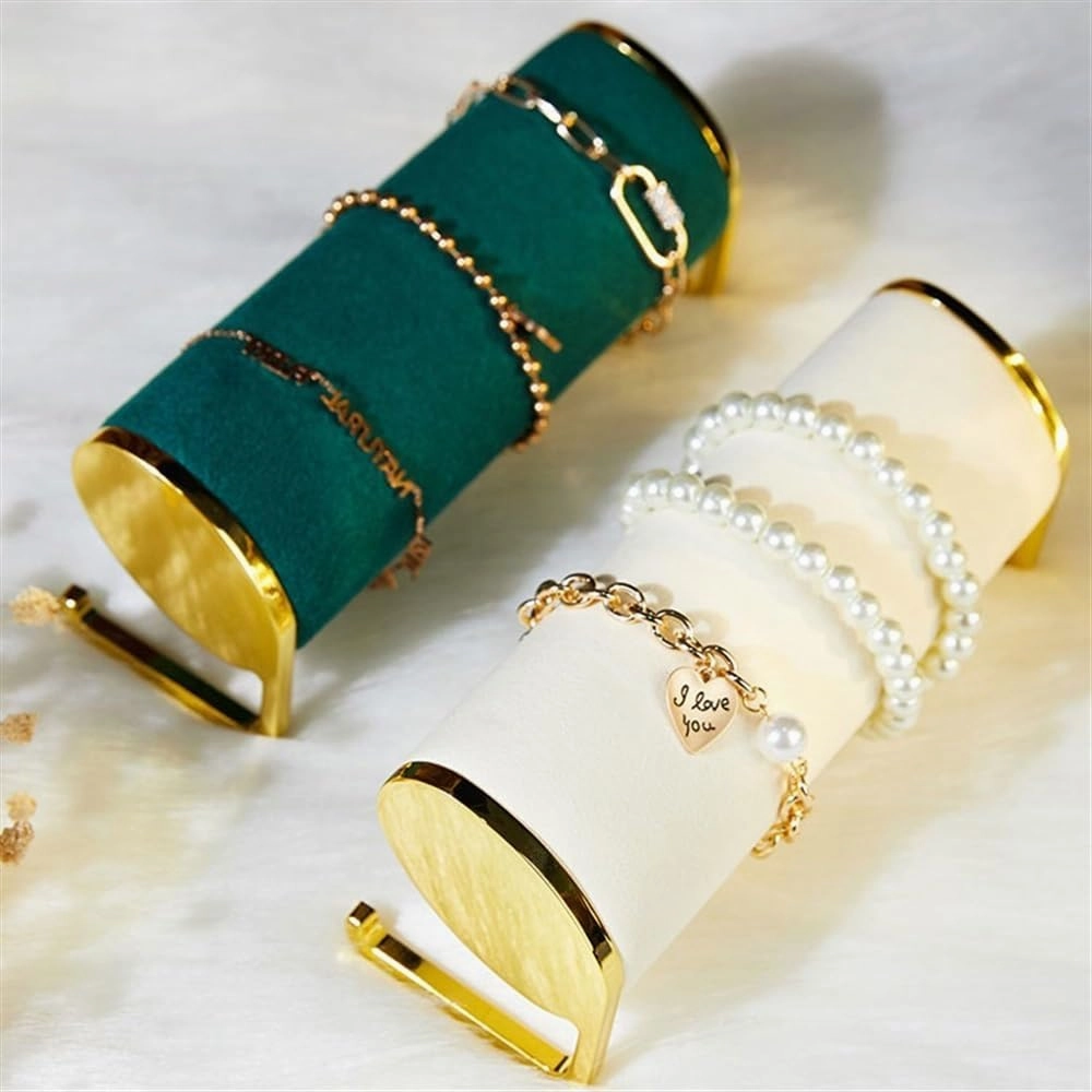Necklace Display Holder High-grade Counter Velvet Window with Jewelry Display Props Watch Bracelet Bracelet Jewelry Storage Racks Jewellery Stand Holder(Green)
