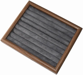 Necklace Display Holder Wooden Jewelry Rack Brown Gray Ring Tray Bracelet Earring Earring Storage Jewellery Stand Holder(Medium)