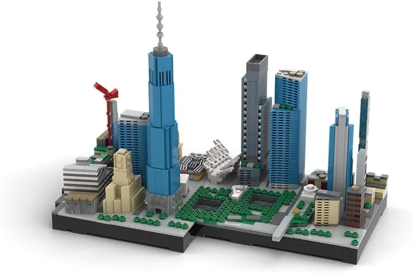 New World Trade Center Building Blocks Set, MOC-221106 New York City Financial District Modular Architecture Landmark Series, DIY MOC Display Model&Gift for Adults (1871PCS)