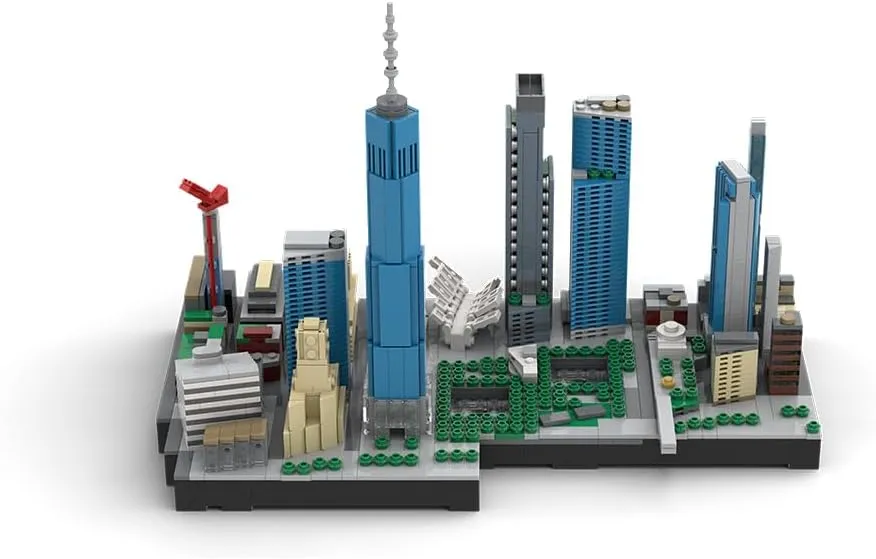 New World Trade Center Building Blocks Set, MOC-221106 New York City Financial District Modular Architecture Landmark Series, DIY MOC Display Model&Gift for Adults (1871PCS)