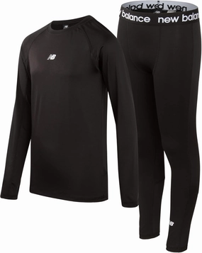 New Balance Boys' Performance Underwear Set - Base Layer Long Sleeve T-Shirt and Tights