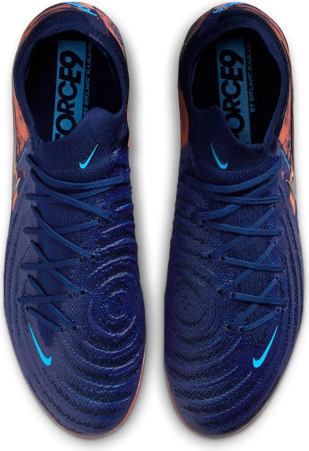 Nike Phantom GX 2 Elite Erling Haaland FG Low-Top Soccer Cleats (HF6361-400, Blue Void/Chrome)