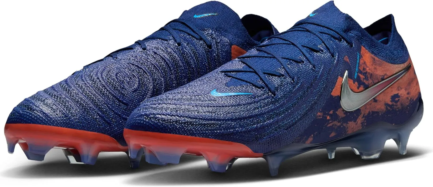 Nike Phantom GX 2 Elite Erling Haaland FG Low-Top Soccer Cleats (HF6361-400, Blue Void/Chrome)