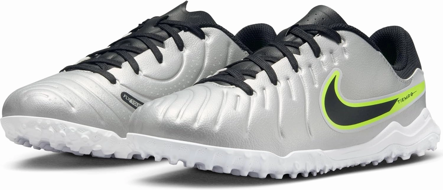 Nike Jr. Tiempo Legend 10 Academy (DV4351-001, Metallic Silver/Volt/Black)