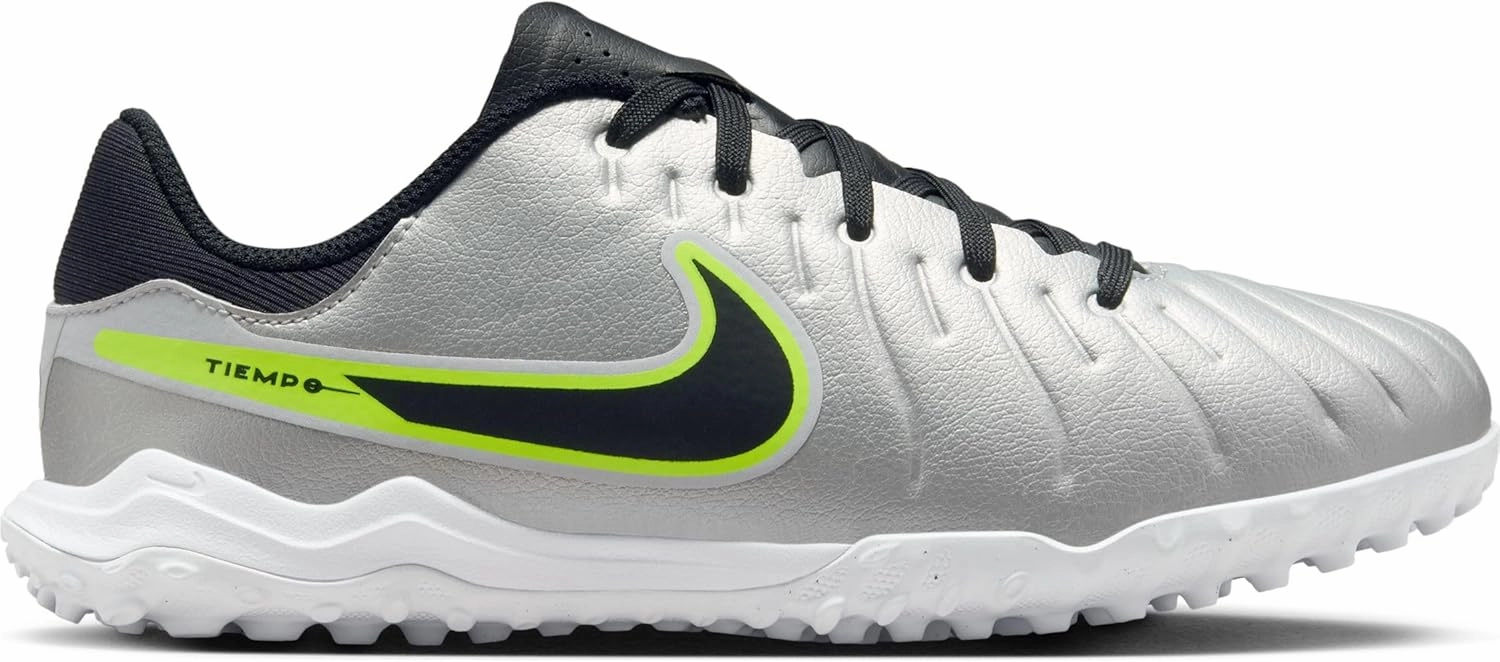 Nike Jr. Tiempo Legend 10 Academy (DV4351-001, Metallic Silver/Volt/Black)